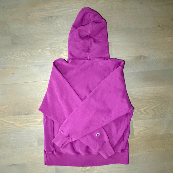 Purple Champion Reverse Weave Hoodie (C Logo). - Picture 2 of 3